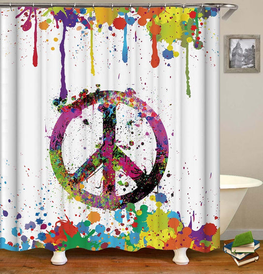 Riot Of Colors Peace Shower Curtain