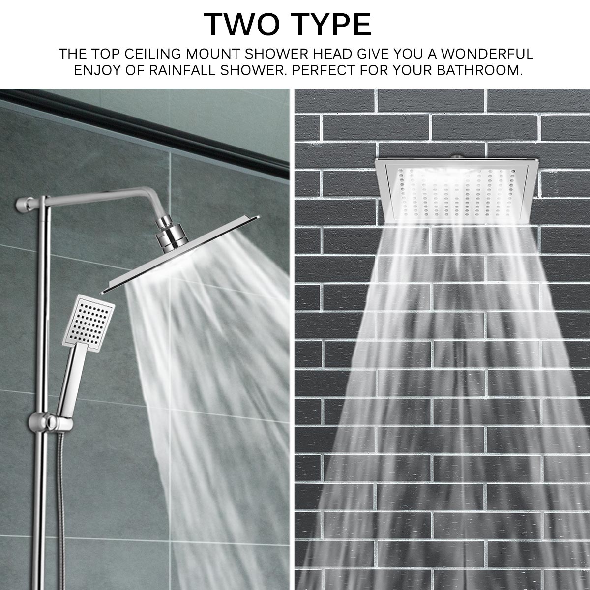 Ultra-thin Showerheads 12 inch Square Rainfall