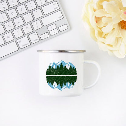 Mountain Mug Enamel Mug Wanderlust Camping Mug The